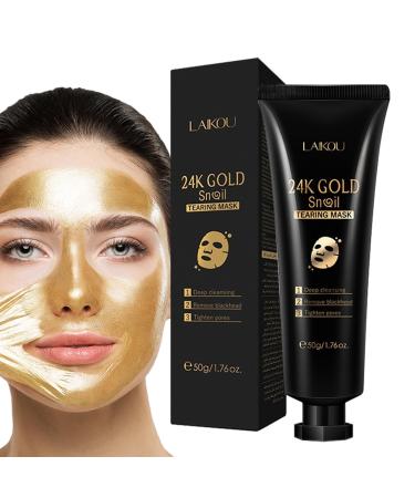 Peeloff Mask 50g Deep Cleansing Gold Snail Facial Pore Cleaner Oil Control Moisturizing Skin Care Moisturizing Facial Wash for Face Nose Large Pores Demaxiyad