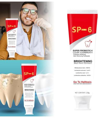Sp 6 Whitening Toothpaste Probiotic Lightening Toothpaste Deep Cleaning Toothpaste Fresh Breath Care Toothpaste 120g (3PCS) - Buy Online on GoSupps.com