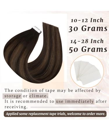 Ugeat Dark Brown Tape In Extensions - Real Hair Balayage 20 Pieces 30 cm #2/6/2 - International Shipping Available - Buy Online on GoSupps.com