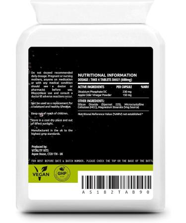 VITALITYVITS Apple Cider Vinegar 120 Tablets - Weight Loss Supplement & Detox - Premium Quality & GMP Standards - Buy Online on GoSupps.com