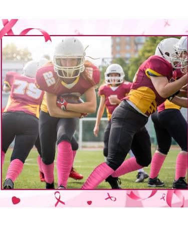 Breast Cancer Awareness Leg Sleeves - 4 Pairs Compression Sports Sleeves for Men Women & Boys (Pink) - International Shipping Available - Buy Online on GoSupps.com