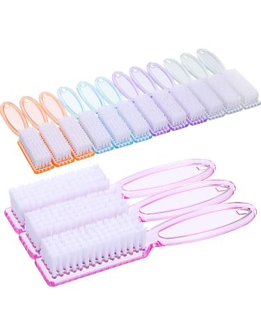 15 Pieces Nail Brush for Cleaning Fingernails Nail Scrub Manicure Brush Handle Grip Cleaning Brushes Pedicure Brush for Toes and Nails Cleaning, 5 Colors(Fresh Colors)