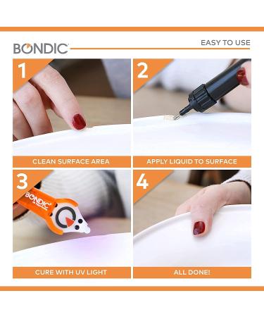 Bondic LED UV Liquid Plastic Welder  Cures Quickly  Adhesive Repair Tool for Glasses and Sunglasses  Complete Glasses Repair Kit (LED Light & Liquid Cartridge in a Tin Case) - Buy Online on GoSupps.com