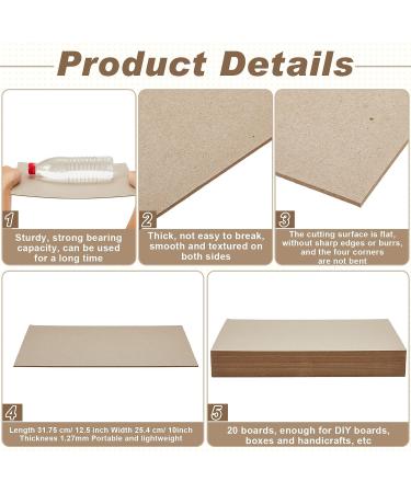 20 Pcs 10x12.5 Inch Book Board Chipboard Sheets - 50PT Heavy Duty Kraft Designer Bookbinding Supplies - Buy Online on GoSupps.com