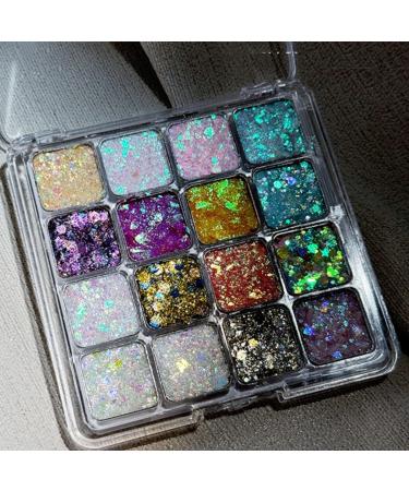  KARLOR 16 Colors Eyeshadow Eye Shadow Glitter Palette Face Body Glitter Palette Shimmer Pearl Body Makeup Festival Carnival - Buy Online on GoSupps.com