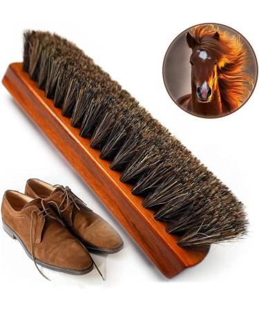 2 Pcs Shoe Polish Brush Set Horsehair Brushes Shoe Boot Shine Brush Horse Hair Bristles Brush for Boots Sofas Bags - Buy Online on GoSupps.com