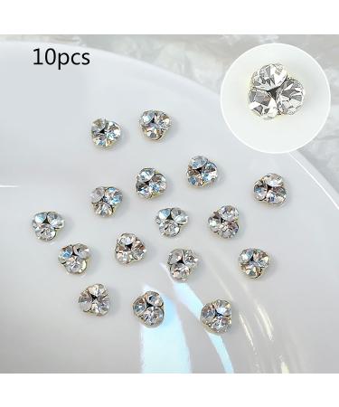 FEIlei 10Pcs Flatback Glass Nails Rhinestones Nail Art Decoration Manicure Accessory - Buy Online on GoSupps.com