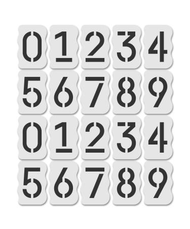 Curb Stencil Kit for Address Painting, All Numbers - 14 Mil Mylar Plastic 4" Tall Numbers, 2 of Each (Classic Stencil Font) - Buy Online on GoSupps.com