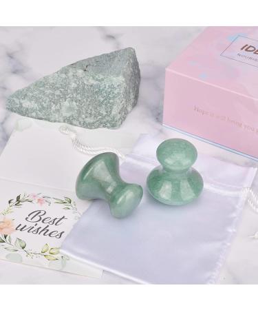 IDEAYARD Gua Sha Mushroom Massage Tool - Natural Aventurine Quartz for Face & Eyes | Anti-Wrinkle & Relaxation (2 Pack) - Buy Online on GoSupps.com