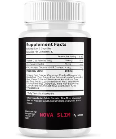 Nova Slim Capsules NovaSlim Supplement Loss Support Wellness Formula Pills Premium Natural Ingredients Detox Suplemento Pastillas Booster Energy Healthy Digestion Sexy Slim Sculpt Body (60 capsules) - Buy Online on GoSupps.com