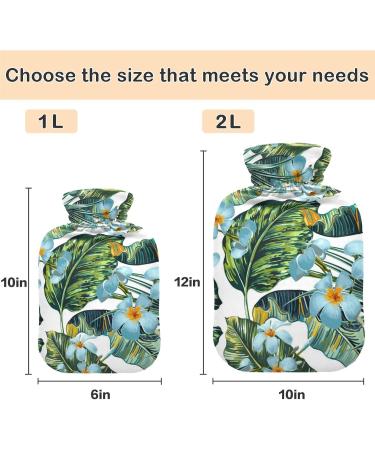 Buy Naanle Hot Water Bottle with Hawaii Flowers Cover - 2L Large Transparent Hot Water Bottle for Menstrual Cramps Pain Relief and Heat Therapy - International Shipping Available - Buy Online on GoSupps.com