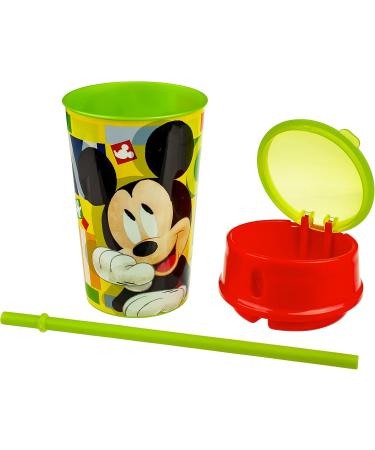 Buy 2-in-1 Disney Mickey Mouse Drinking Cup with Straw & Cover | BPA-Free Kids' Yoghurt & Muesli Cup | 400ml International Shipping Available - Buy Online on GoSupps.com
