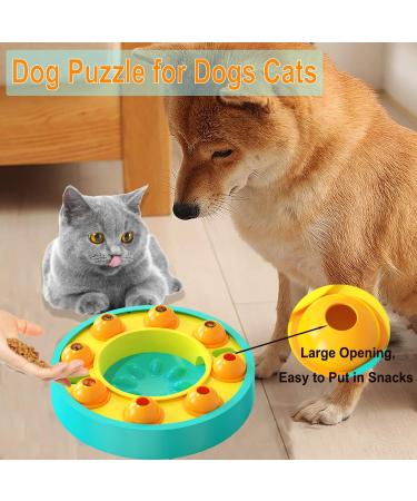 Etechydra Dog Puzzle Slow Feeder Toy for Mental Enrichment & IQ Training - Interactive Treat Dispenser Toy for Dogs & Cats (Yellow-Blue) - Buy Online on GoSupps.com