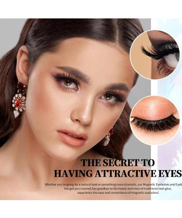 Magnetic Eyelashes & Eyeliner Kit - 12 Pairs 3D Natural Look Reusable & Sweatproof Mink Lashes Easy Application No Glue Needed - Buy Online on GoSupps.com