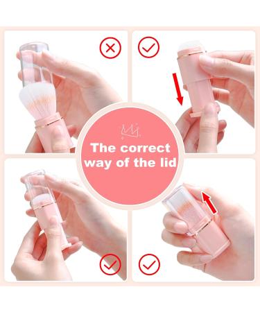 Travel Size Retractable Portable Makeup Brush - Premium Stipple & Blending Brush for Lipstick Blush Face - Pink B - International Shipping Available - Buy Online on GoSupps.com