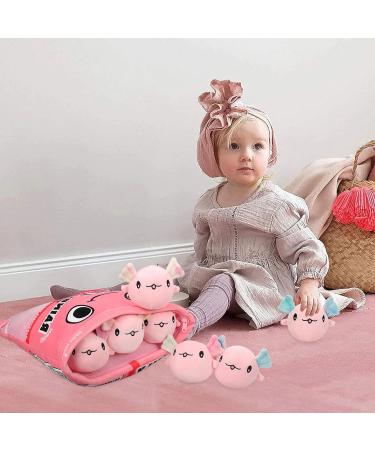 HXPLN Cute Snack Pillow Axolotl Plush with Salamander Doll - Pink Axolotl Stuffed Animal Toy for Kids - Creative Birthday Gift - Buy Online on GoSupps.com