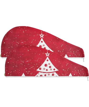 Hair Drying Cloth Set - Red Microfiber Hair Towels for Women | Quick Drying Hair Turban with Buttons - 2 Pieces | Perfect for Christmas Gifts - Buy Online on GoSupps.com