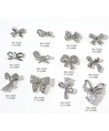 VONNST Nail Art Charms Silver Bowknot 3D Bow Art Ribbon Bowknot Art Decoration Manicure Accessory 3408a - Buy Online on GoSupps.com