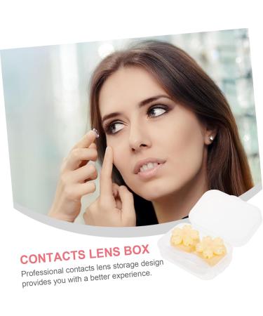 HOMSFOU 3pcs Contact Lens Case with Mirror - Portable Plastic Travel Foil Crystal - Yellow - 7x4.5x2.5CM | Buy Internationally - Buy Online on GoSupps.com