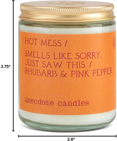 Anecdote Candles Hot Mess | Premium Rhubarb & Pink Pepper Coconut Soy Wax Candle | Hand Poured & Long Burning | Phthalate-Free | 7.8 Oz | Perfect Gift for Home & Office - Buy Online on GoSupps.com