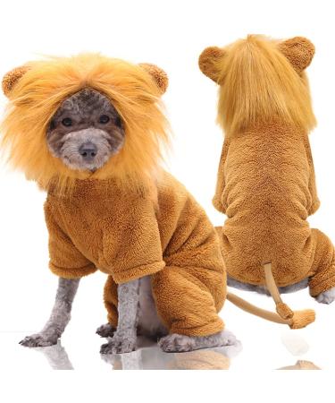 XIAOYU Pet Clothes Puppy Dog Cat Hoodie Warm Sweater Costume Halloween Cosplay Party Apparel Lion XL XL lion