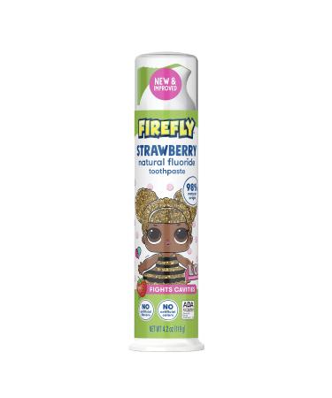 Firefly Kids' Anti-Cavity Natural Fluoride Toothpaste  L.O.L. Surprise!  ADA Accepted  Strawberry Flavor  4.2 Ounce 2023 Version