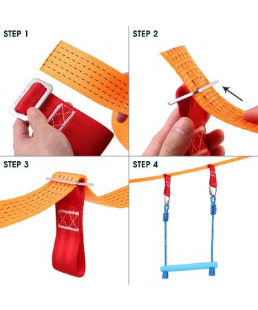 Odoland Monkey Bars Ninja Trapeze Bars - Adjustable & Durable Outdoor Swing Set for Kids & Youth - Blue - Buy Online on GoSupps.com