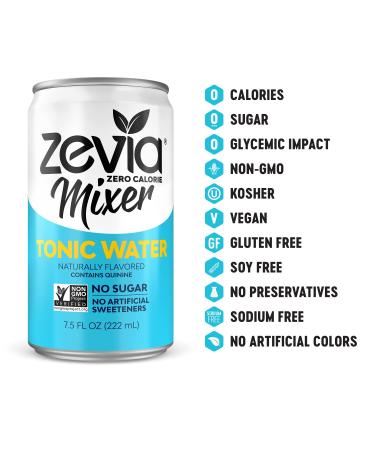 Zevia Zero Calorie Mixer Tonic Water 7.5oz (Pack of 12) - Sparkling Tonic Water, Sugar-Free Drink - Buy Online on GoSupps.com