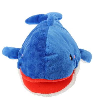 Alipis Educational Animal Toy Blue Whale Hand Puppets Storytelling Puppet Plush Stuffed Animal Glove Plush Fish Gift Basket Stuffer Party Supplies For Birthday Party Holiday 30cm