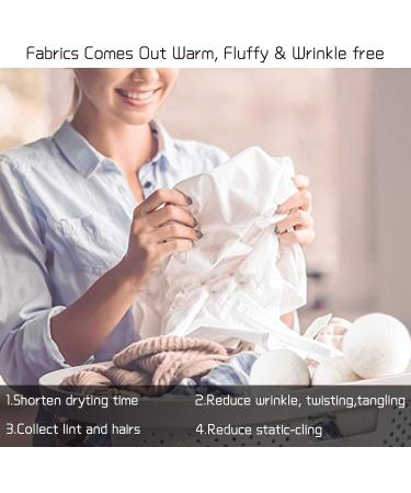 Buy Meeqiao 6PCs Natural Wool Dryer Balls - Eco-Friendly Fabric Softener from 100% New Zealand Sheep Wool - Perfect for Tumble Dryers - Buy Online on GoSupps.com