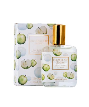 Flower Story Girl Cute Student Ladies Perfume Light fragrance Lasting fresh 1oz (green apple OZ) 0.2 Ounce (Pack of 5) 0.2 Ounce (Pack of 5) green apple