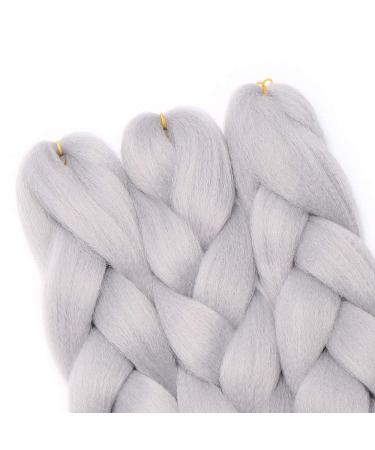 SEGO 3 Packs 24 Inch Crochet Afro Braid Extensions | Silver-Gray Synthetic Hair for Braiding - Buy Online on GoSupps.com