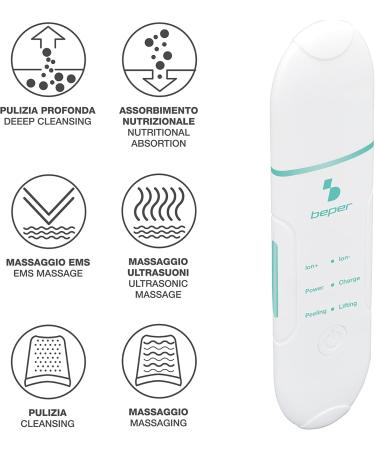 BEPER P302VIS003 4 Functions Ultrasonic Facial Cleansing Device & Facial Massager - Skin Care for All Skin Types - Buy Online on GoSupps.com