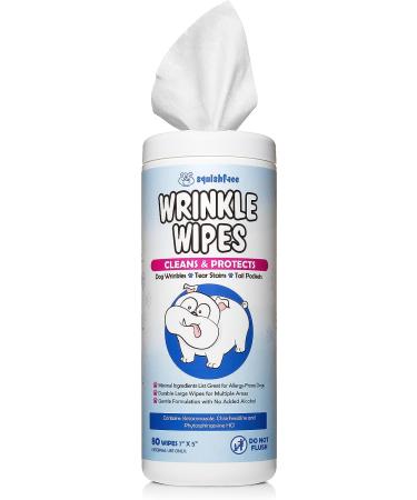 Squishface Wrinkle Wipes  6x8 Large Chlorhexidine Dog Wipes - Anti-Itch, Deodorizing, Tear Stain Remover  Great for English Bulldog, Pugs, Frenchie, Bulldogs, French Bulldogs & Any Breed! 6x8