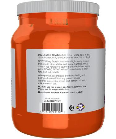 Now Foods Sports Whey Protein Isolate Unflavored 1.2 lbs (544 g) - Buy Online on GoSupps.com