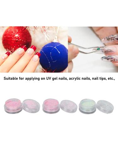 Nail Glitter Powder Elegant 6 Colors Exquisite Compact Nail Powder Stylish Delicate for Nail Salon for Party Dating - Buy Online on GoSupps.com