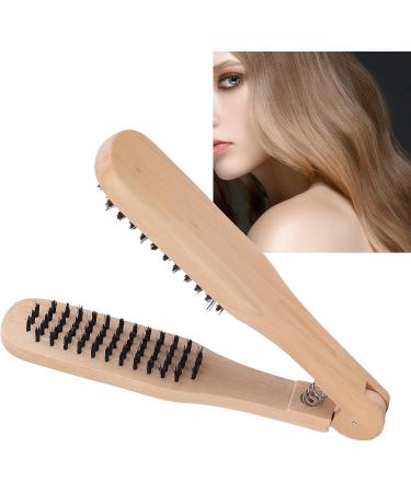 Choose Hair comb doublesided brush wooden handle antistatic clip comb for styling and smoothing hair without heat damage - Buy Online on GoSupps.com