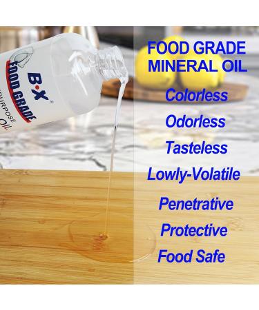 Food Grade Mineral Oil 12oz for Wood Cutting Boards - Includes Applicator & Buffing Pad - Clean & Protect Your Kitchen Essentials - Buy Online on GoSupps.com