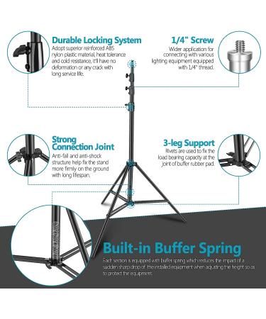 Neewer 13ft Heavy Duty Aluminum Alloy Light Stand with Spring Cushion - 22lb Max Load - Black - Buy Online on GoSupps.com