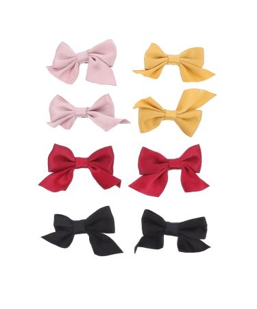 minkissy 4 Pairs Bow Hairpin Fashion Hair Clips Cute Bow Big Bow Hair Clip Bows Hair Barrettes Girls Hair Bows Christmas Hair Clips Bowknot Hairpin Red Bows Cloth South Korea Child Princess