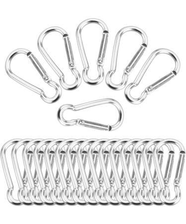 50 Mini Aluminum Carabiner Clips - Bulk Pack for Camping Hiking & Travel - Silver Key Ring Hooks - Buy Online on GoSupps.com
