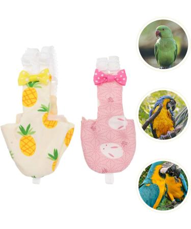 Balacoo 2Pcs Reusable Bird Diaper Set for Parrot, Cockatiel, Macaw - Washable Flight Suit Dress (Random Style) | Pet Nappies Clothes - Buy Online on GoSupps.com