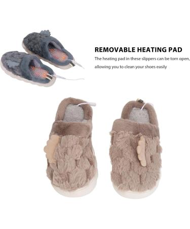 USB Heating Slippers for Men | Winter Electric Foot Warmers | Soft Non-Slip Comfort | Coffee Color - Buy Online on GoSupps.com
