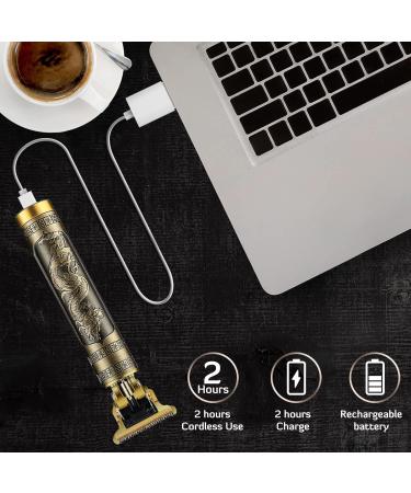 PXLISIE Professional Cordless T-Blade Hair Trimmer Kit for Men - Zero Gapped Beard Clippers with Guide Combs and Ear Spoon Tool Set - Buy Online on GoSupps.com