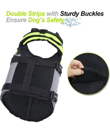 Vivaglory Neon Yellow Life Jacket for Large Dogs | Adjustable Durable & Safe - XL (79-99 cm) - Buy Online on GoSupps.com