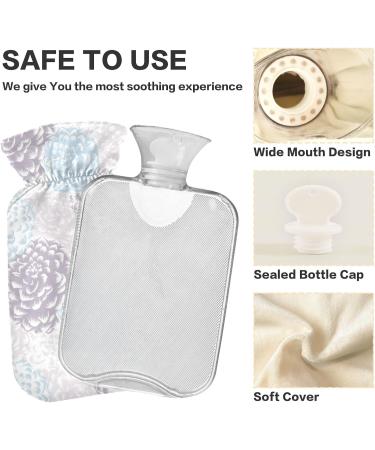 Hot Water Bottle 2L with Floral Cover - Dahlia Pattern for Pain Relief & Winter Warmth - Buy Online on GoSupps.com