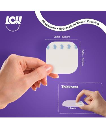 Buy 15 CT Hydrocolloid Wound Dressings - Sterile 2x2 Bandages for Bed Sores & Large Wounds - Individually Packed Hydrocolloid Adhesive Patches - Buy Online on GoSupps.com