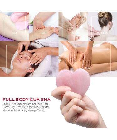 Buy Rose Quartz Gua Sha Heart Massage Tool | Essential Oil Facial Roller for Slimming & Firming - International Shipping - Buy Online on GoSupps.com