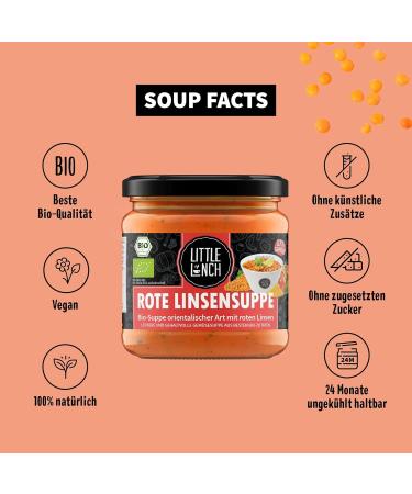 Little Lunch Bio Red Lentil Soup | 100% Organic Vegan Sugar-Free Lactose-Free No Additives | 6 x 350ml - Buy Online on GoSupps.com