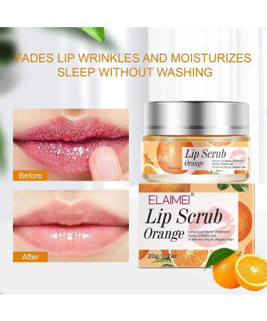 Orange Sugar Lip Scrub - Exfoliator & Moisturizer for Chapped Lips with Shea Butter & Vitamins A, C, & E - Buy Online on GoSupps.com